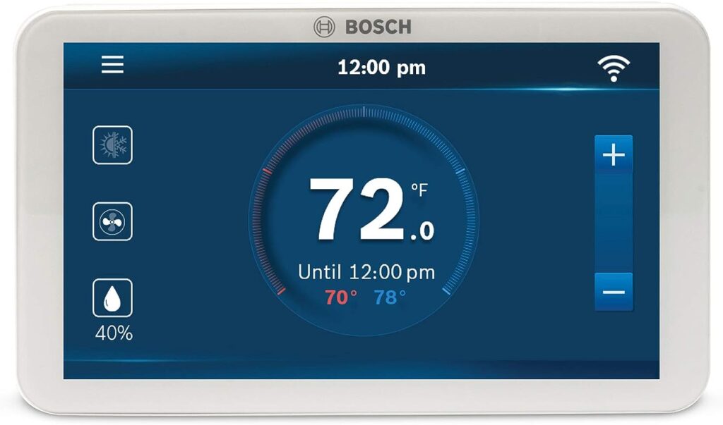 Bosch BCC100 Connected Control Smart Phone Wi-Fi Thermostat - Works with Alexa - Touch Screen, 5.2 x 3.08 x 1 inches