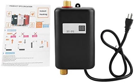 US Plug Hot Water Heater,110V 3000W Mini Electric Tankless Instant Hot Water Heater Bathroom Kitchen Washing US Plug Black